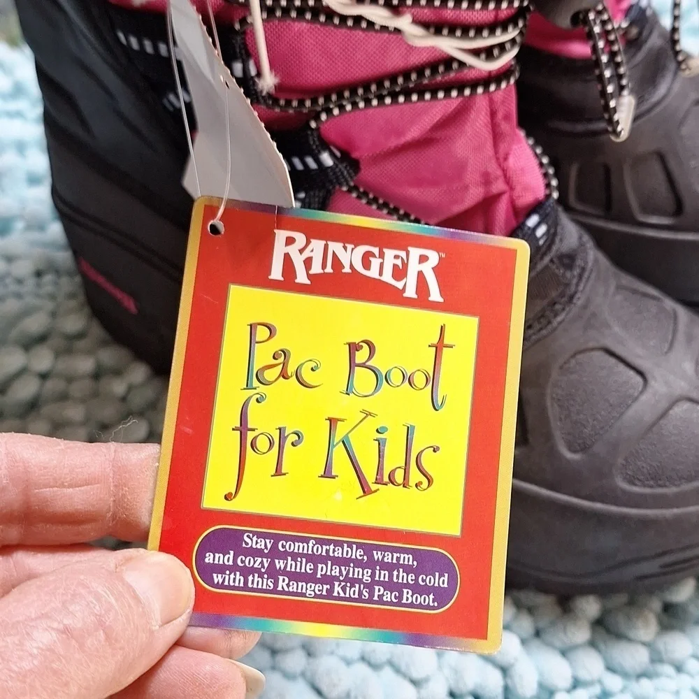NWT Ranger pac boots size 1 all-weather boots black/pink girls